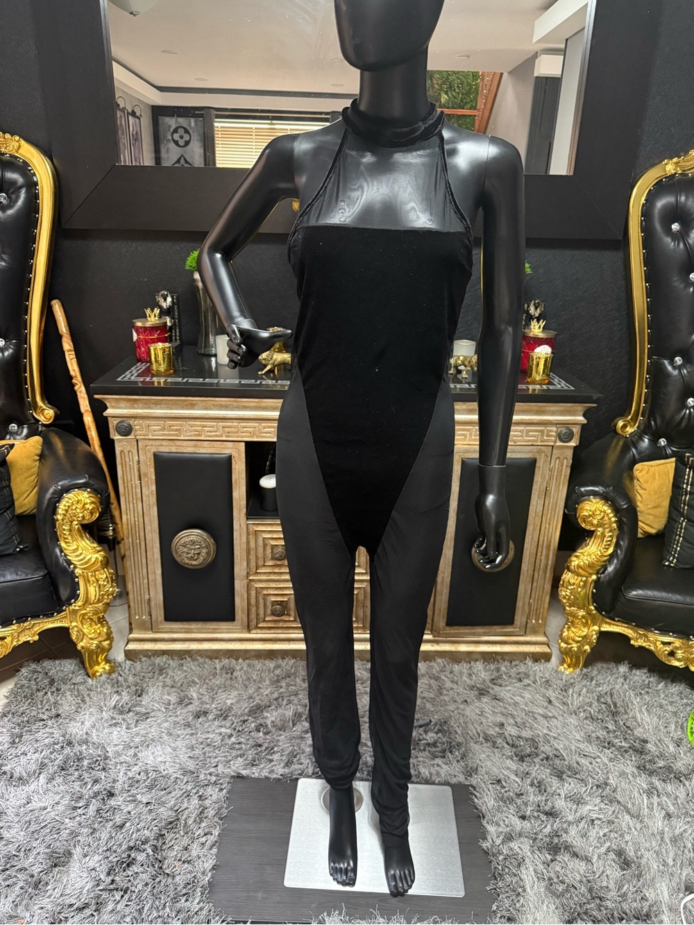 Sleek Black Halter Jumpsuit